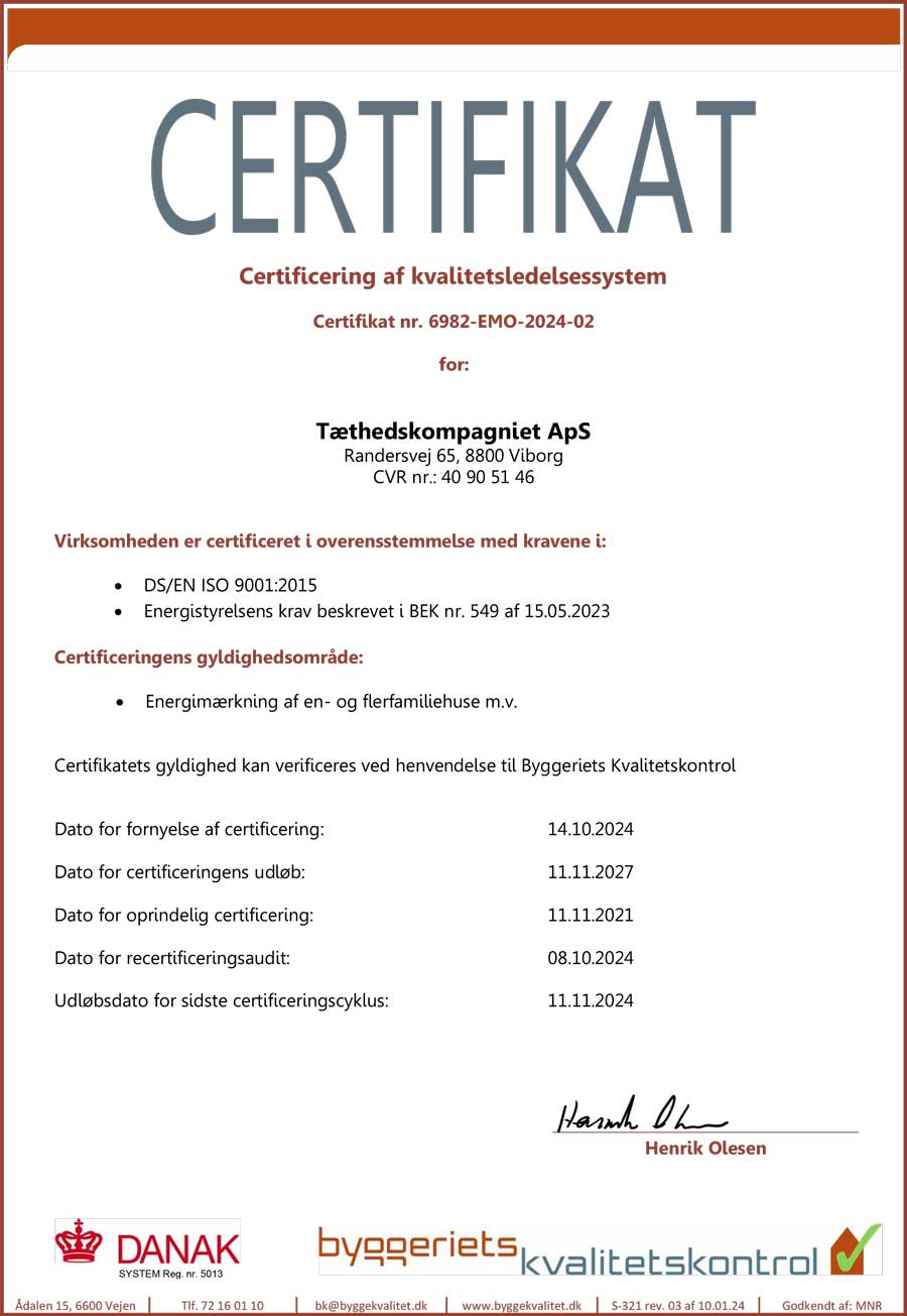 Certifikater - Energimærkning